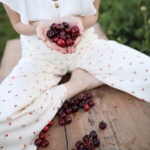 ANTHROPOLOGIE Feather Bone Talese Wide Leg Cherry Pants - 8